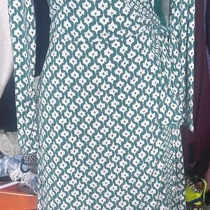 Banana Republic Green Long Sleeve Wrap Dress